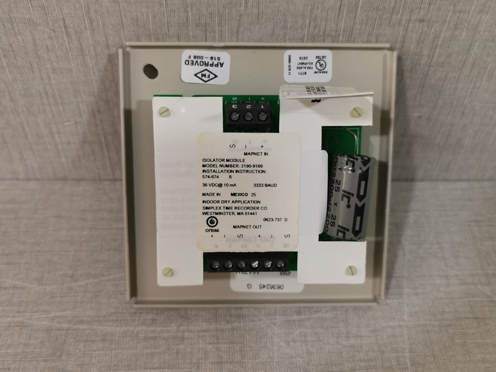 Simplex 2190-9169 SIMPLEX 2190-9169 MAPNET II ISOLATOR MODULE 4