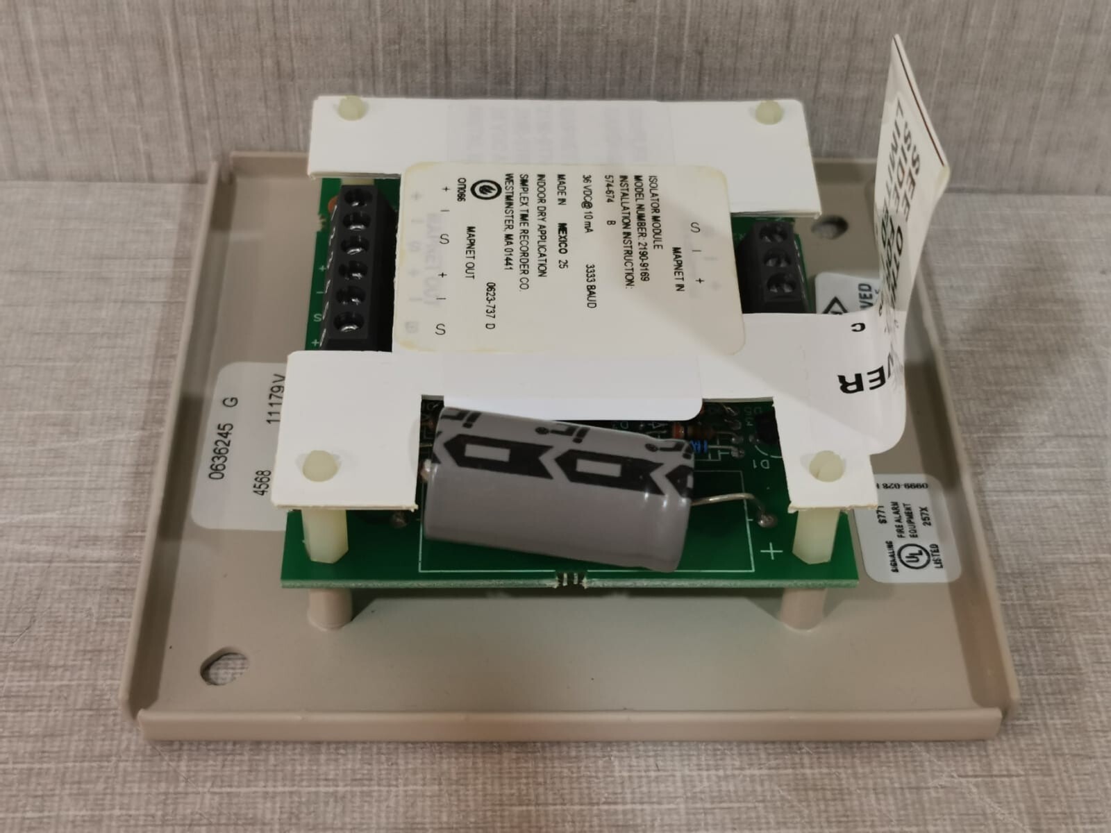 Simplex 2190-9169 SIMPLEX 2190-9169 MAPNET II ISOLATOR MODULE 6