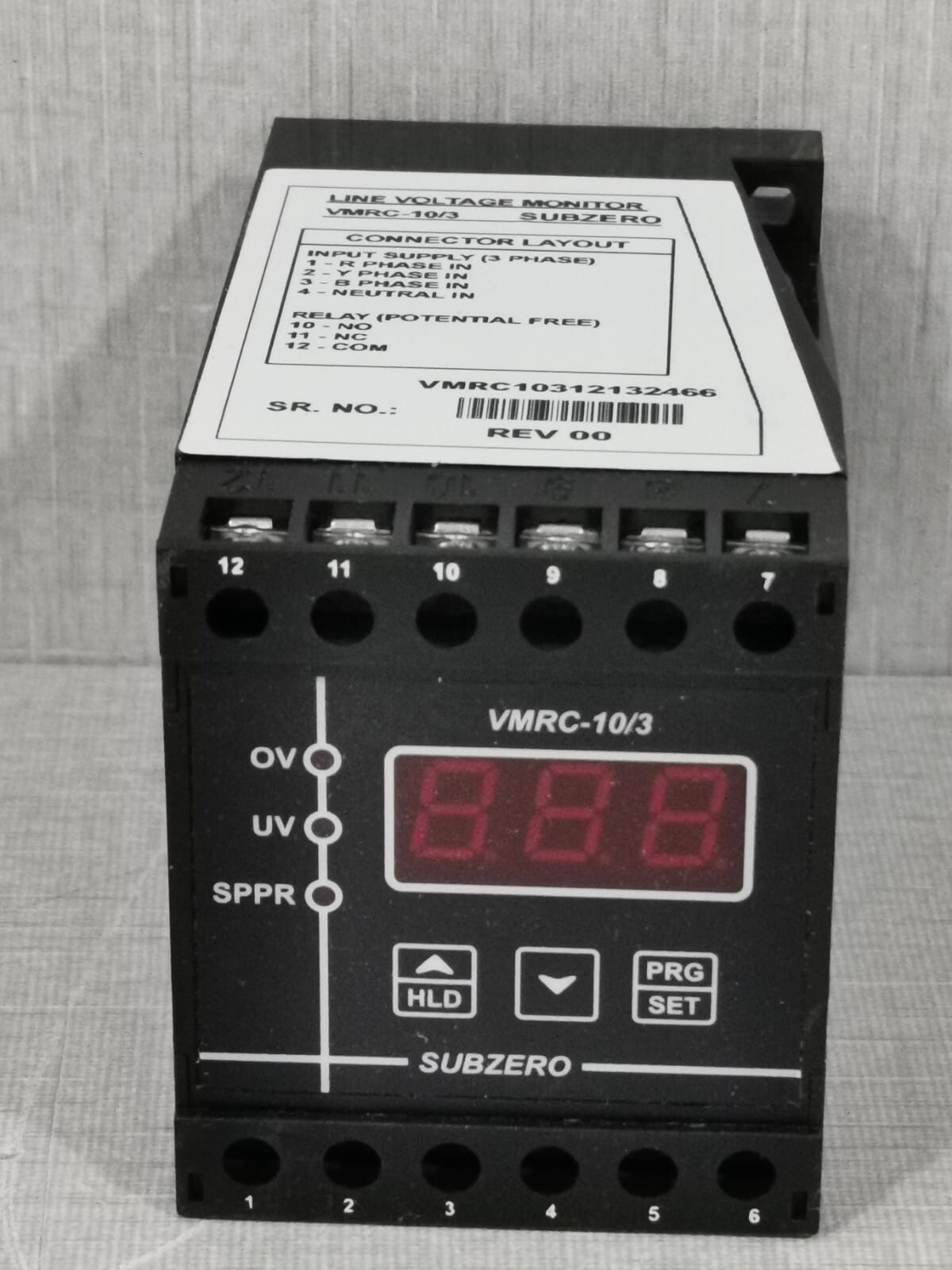 SUB-ZERO VMRC-10/3 SUB-ZERO VMRC-10/3 THREE PHASE LINE VOLTAGE MONITOR (LVM) 3