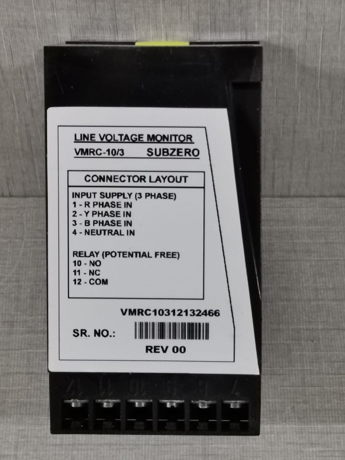 SUB-ZERO VMRC-10/3 SUB-ZERO VMRC-10/3 THREE PHASE LINE VOLTAGE MONITOR (LVM) 5