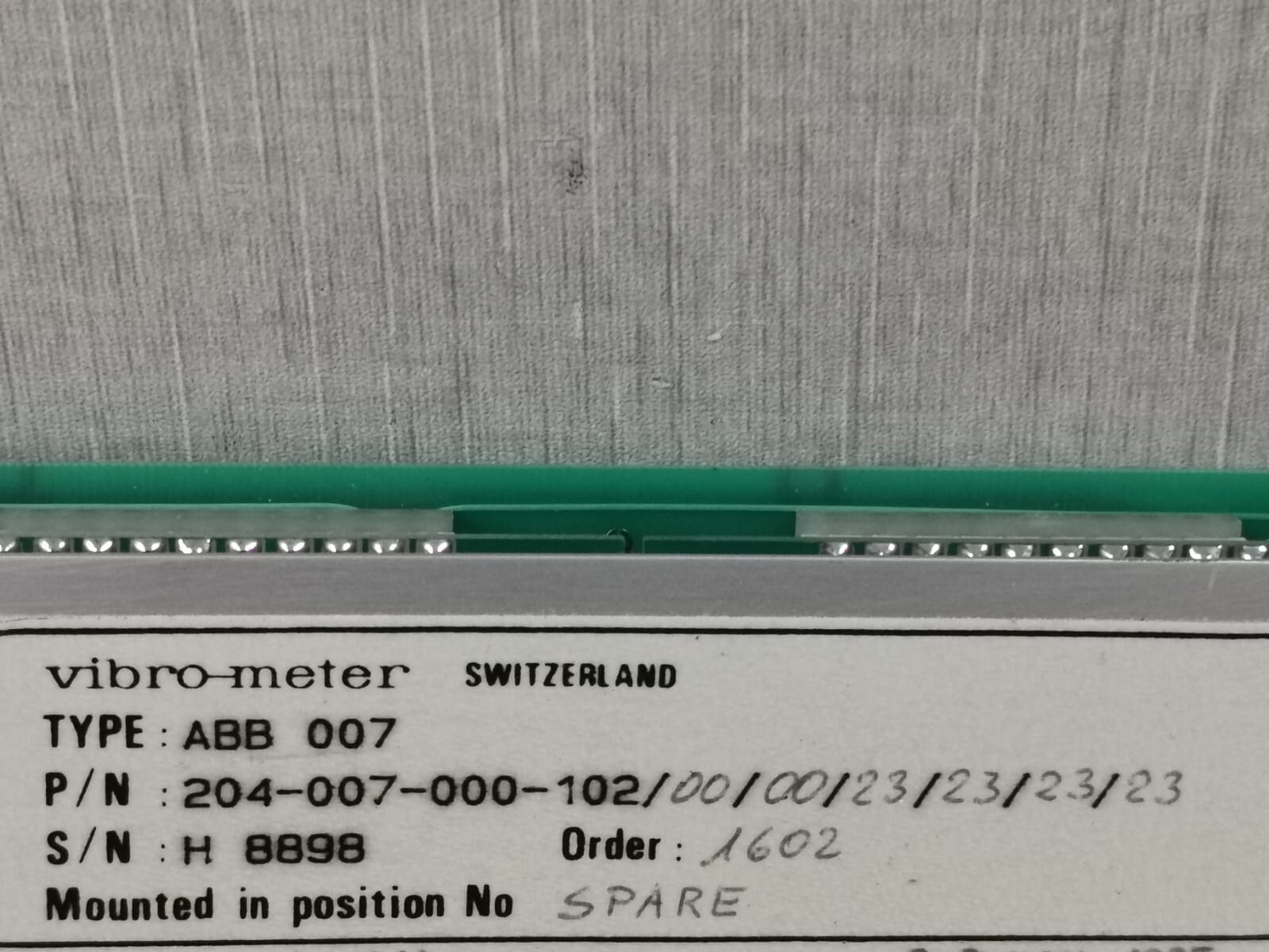 VIBRO-METER 204-007-000-102 VIBRO-METER ABB 007 /204-007-000-102 U/I MODULE 5
