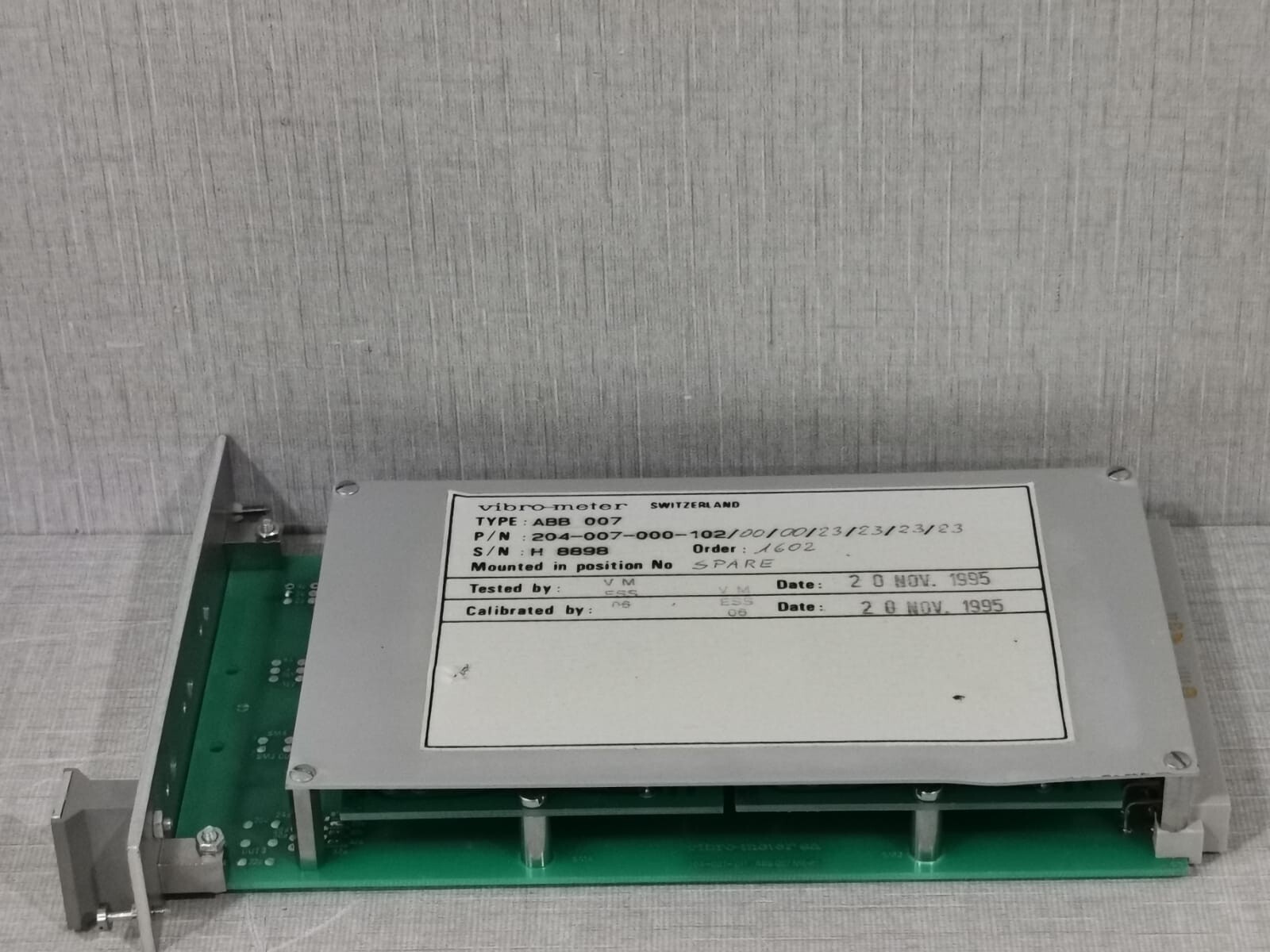 VIBRO-METER 204-007-000-102 VIBRO-METER ABB 007 /204-007-000-102 U/I MODULE 6