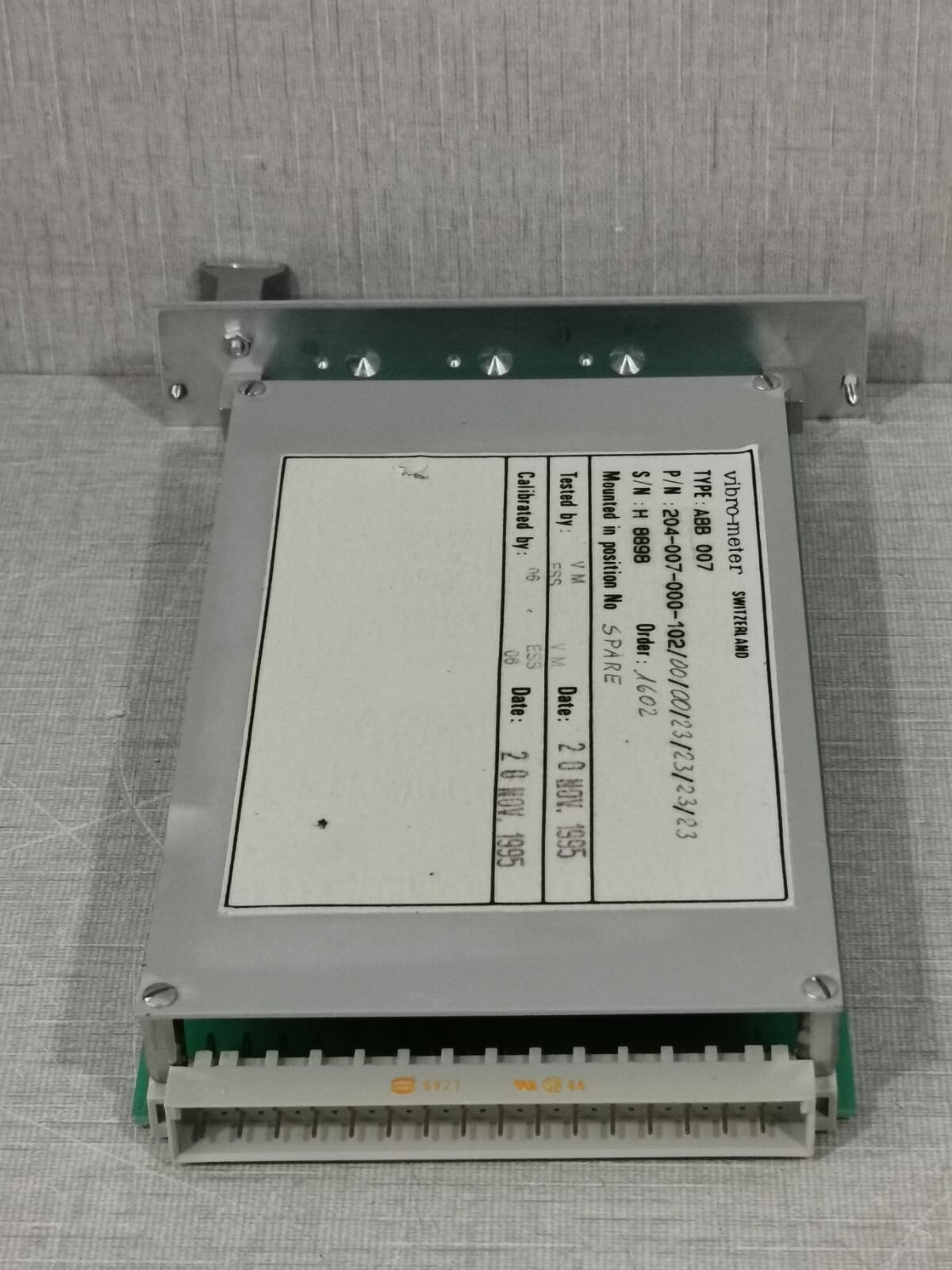 VIBRO-METER 204-007-000-102 VIBRO-METER ABB 007 /204-007-000-102 U/I MODULE 9