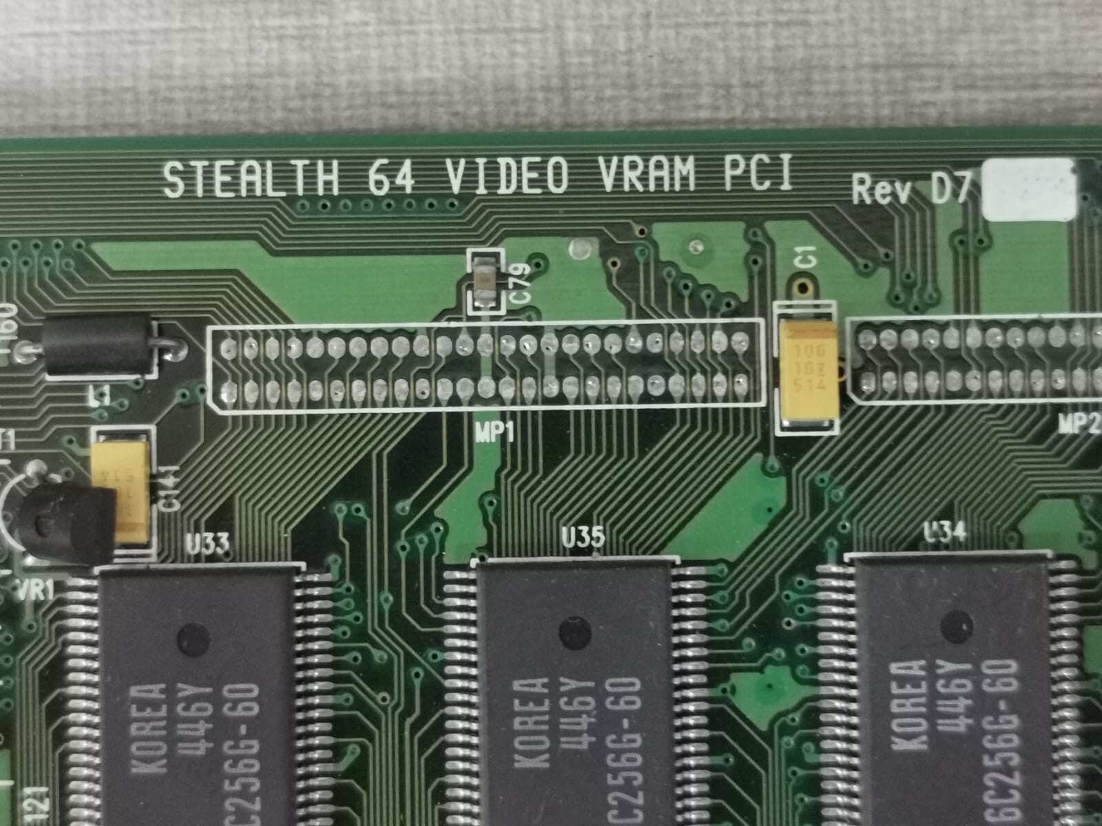 Diamond MultiMedia STEALTH 64 VIDEO VRAM PCI Diamond MultiMedia STEALTH 64 VIDEO VRAM PCI REV.D7 Main PCB Board 3