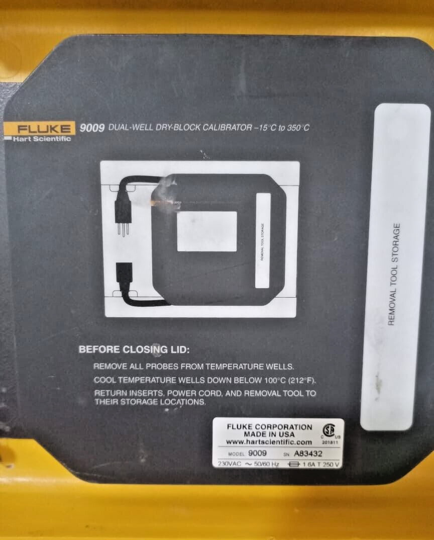 Fluke 9009 FLUKE hart scientific 9009 Dual-Well Dry-Block Calibrator 15℃ - 350℃ 7