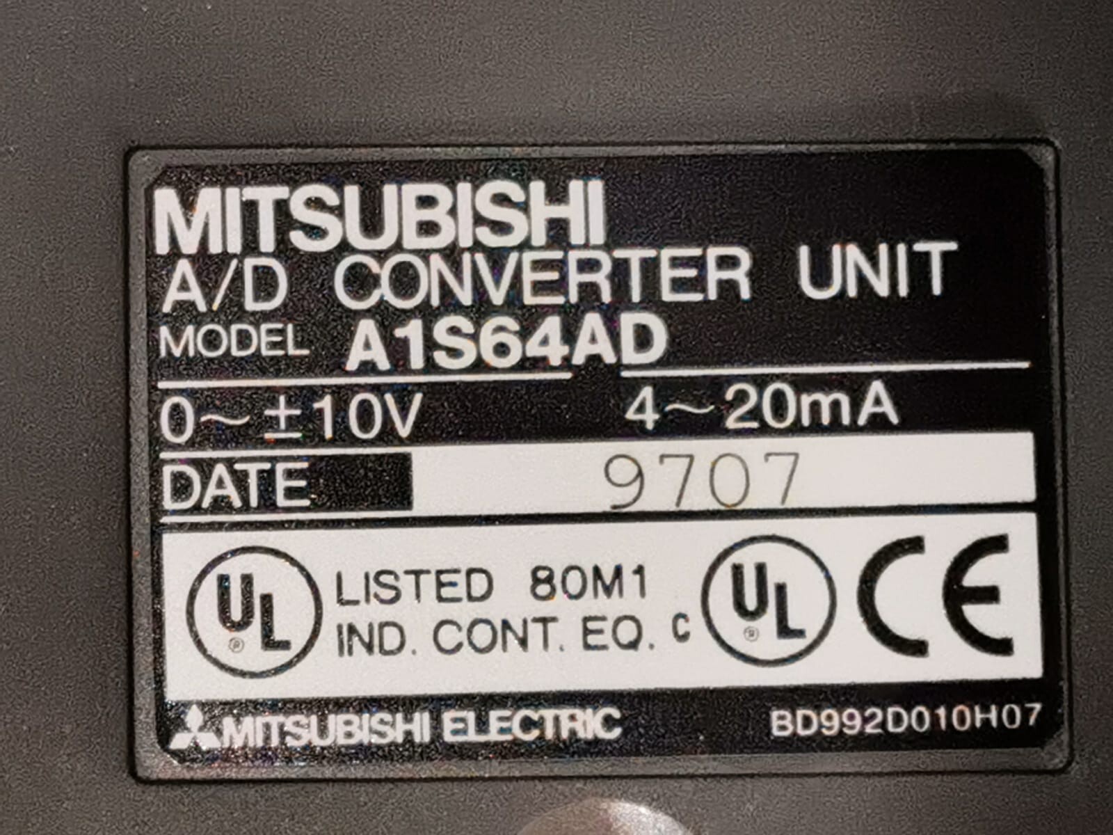 Mitsubishi A1S64AD Mitsubishi A1S64AD A/D Converter Unit 2