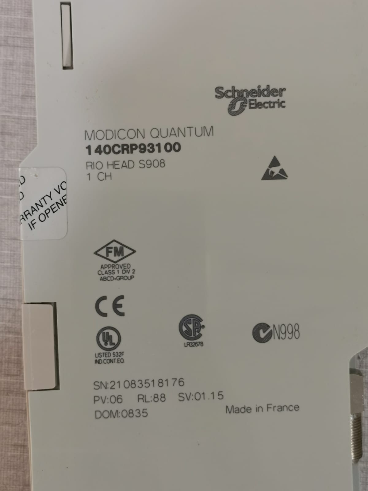 Schneider Electric 140CRP93100 Schneider Electric 140CRP93100 RIO HEAD-END ADAPTOR MODULE 2