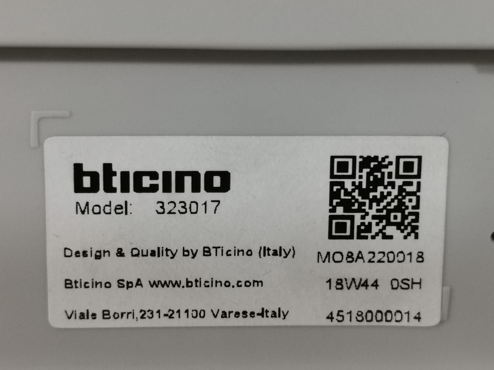 BTICINO 323017 bTICINO 323017 D45 DOOR PHONE ACCESSORIES/LIFT CONTROL ACCESSORY 7