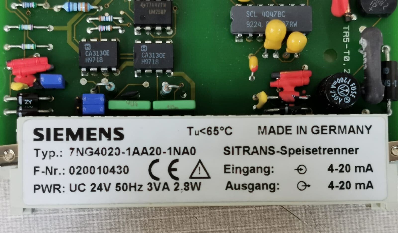 Siemens 7NG4020-1AA20-1NA0 Siemens 7NG4020 (MUS)/7NG4020-1AA20-1NA0 SITRANS PCB Card 7