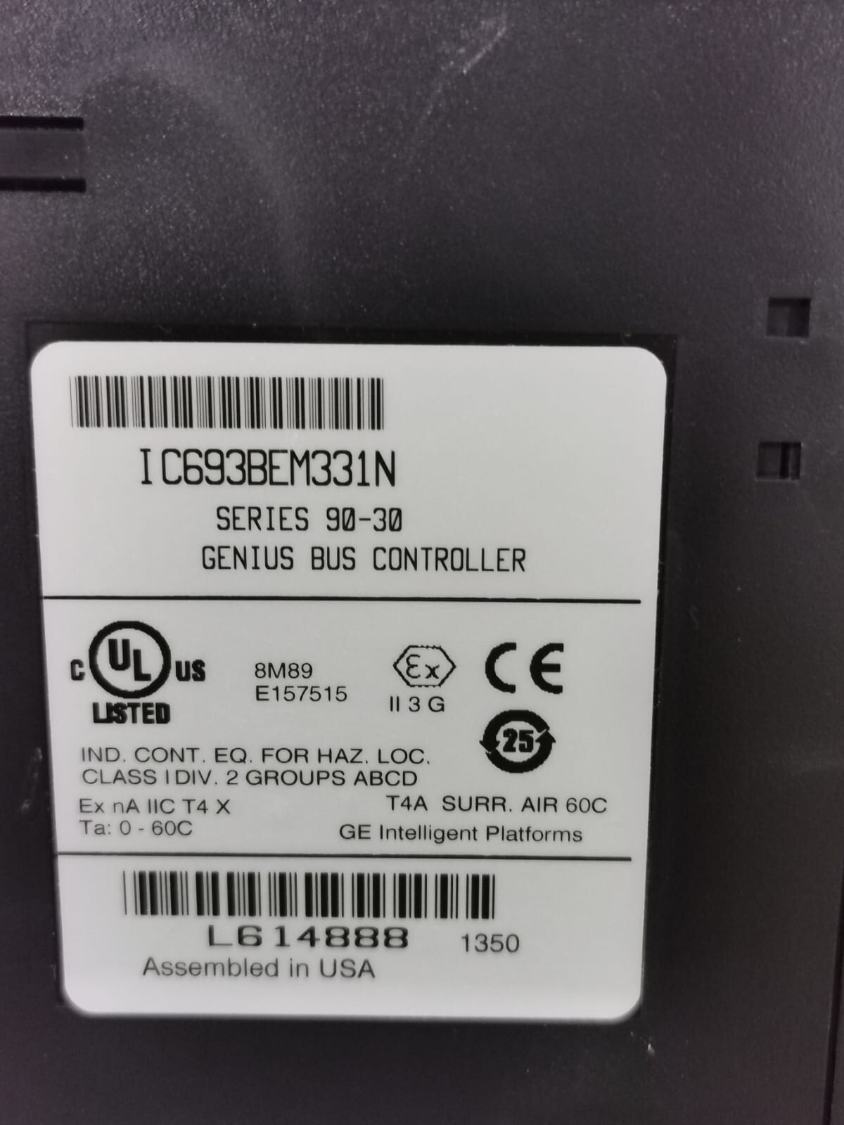 GE Fanuc IC693BEM331N GE FANUC IC693BEM331N SERIES 90-30 GENIUS BUS CONTROLLER - Missing Front Cover 2