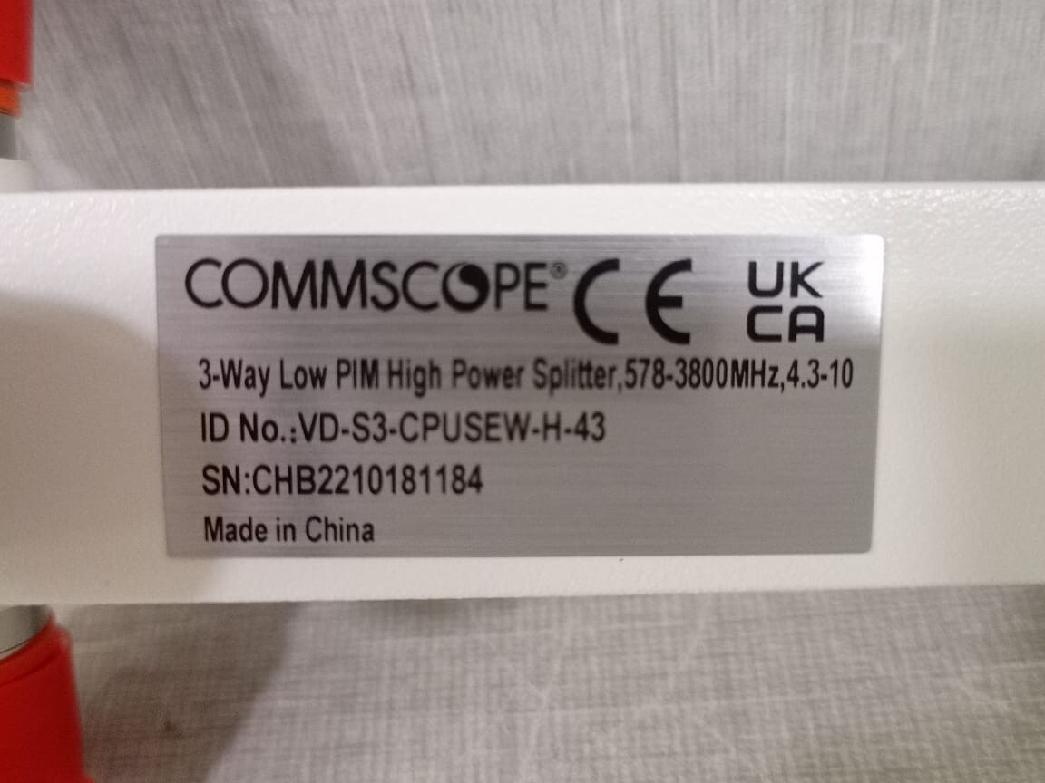 CommScope VD-S3-CPUSEW-H-43 COMMSCOPE VD-S3-CPUSEW-H-43 3-Way Low P/M High Power Splitter 2