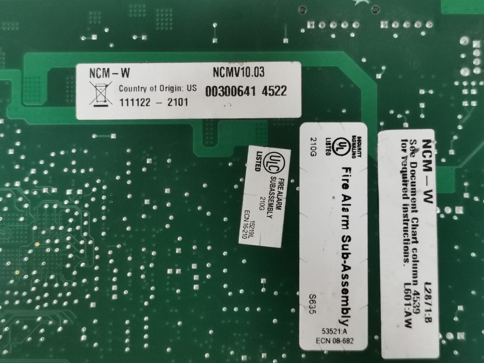 UNKNOWN NCM-W/NCM-WPCB NCM-W/NCM-WPCB REV.H FIRE ALARM CIRCUIT BOARD 5