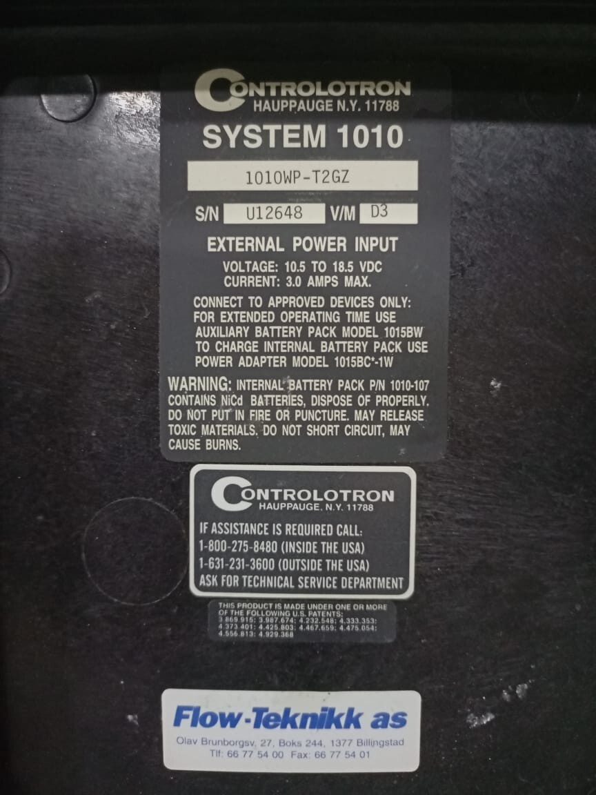 CONTROLOTRON SYSTEM1010 Controlotron StormMeter System 1010 Uniflow Universal MultiFunction FlowMeter 5