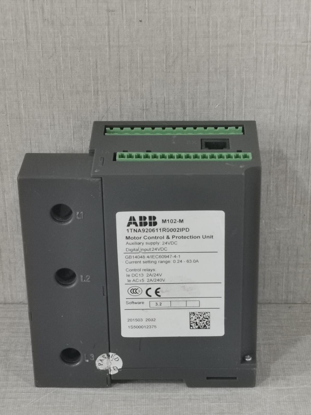 ABB M102-M ABB M102-M / 1TNA920611R0002IPD SOFTWARE 3.2 MOTOR CONTROL & PROTECTION UNIT 4