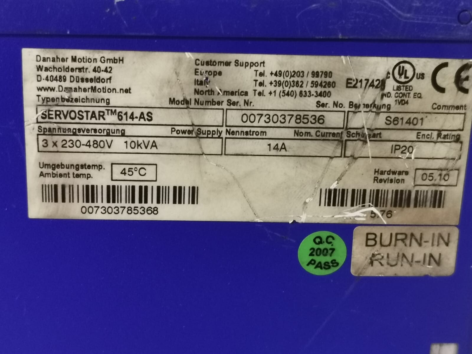 KOLLMORGEN S61401 KOLLMORGEN SERVOSTAR 614-AS S61401 Servo Drive 2