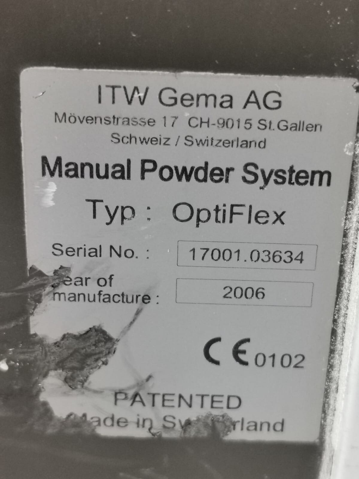 GEMA CG07 GEMA OptiStar CG07 Powder Coating Gun Control 6