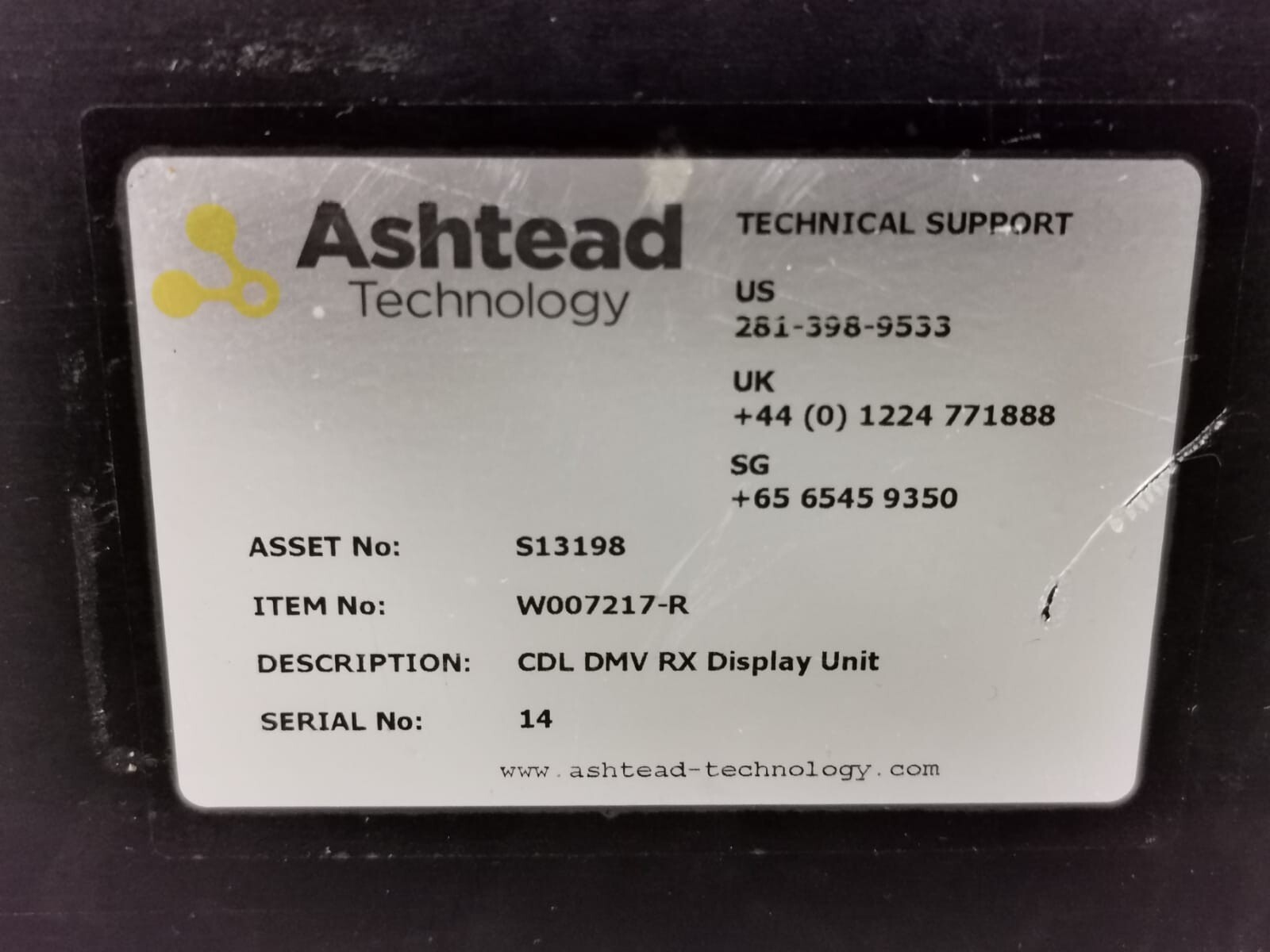Ashtead Technology CDL DMV Rx Display Unit Ashtead Technology CDL DMV Rx Display Unit 2