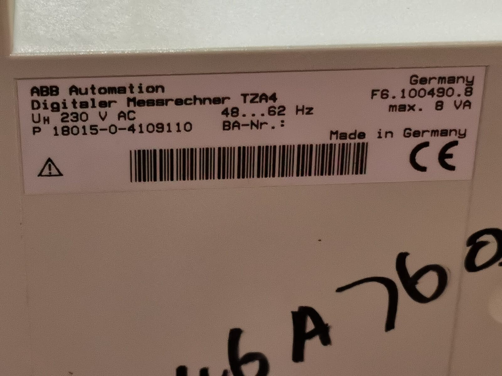 ABB 18015-0-4109110 | F6.100490.8 ABB TZA4 | 18015-0-4109110 | F6.100490.8 Module 2