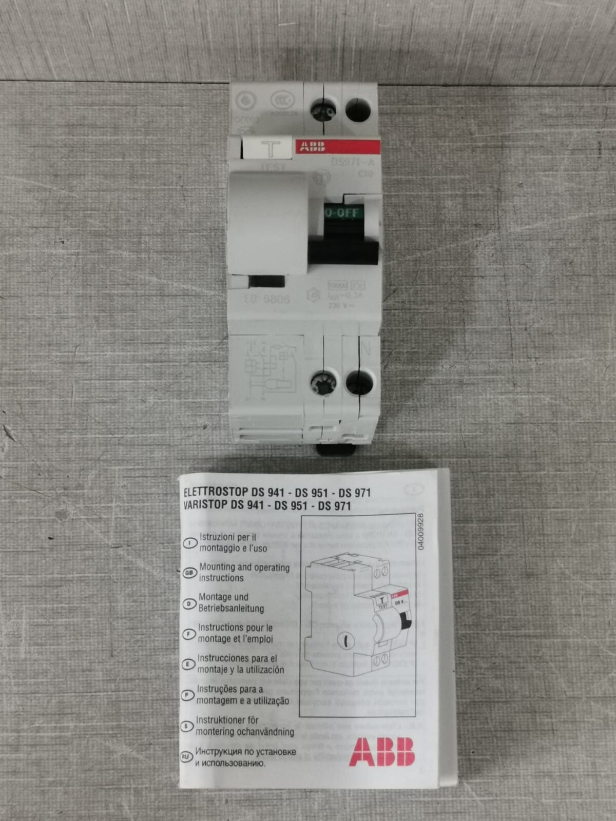 ABB DS971-A C10 RESIDUAL CURRENT DEVICES
