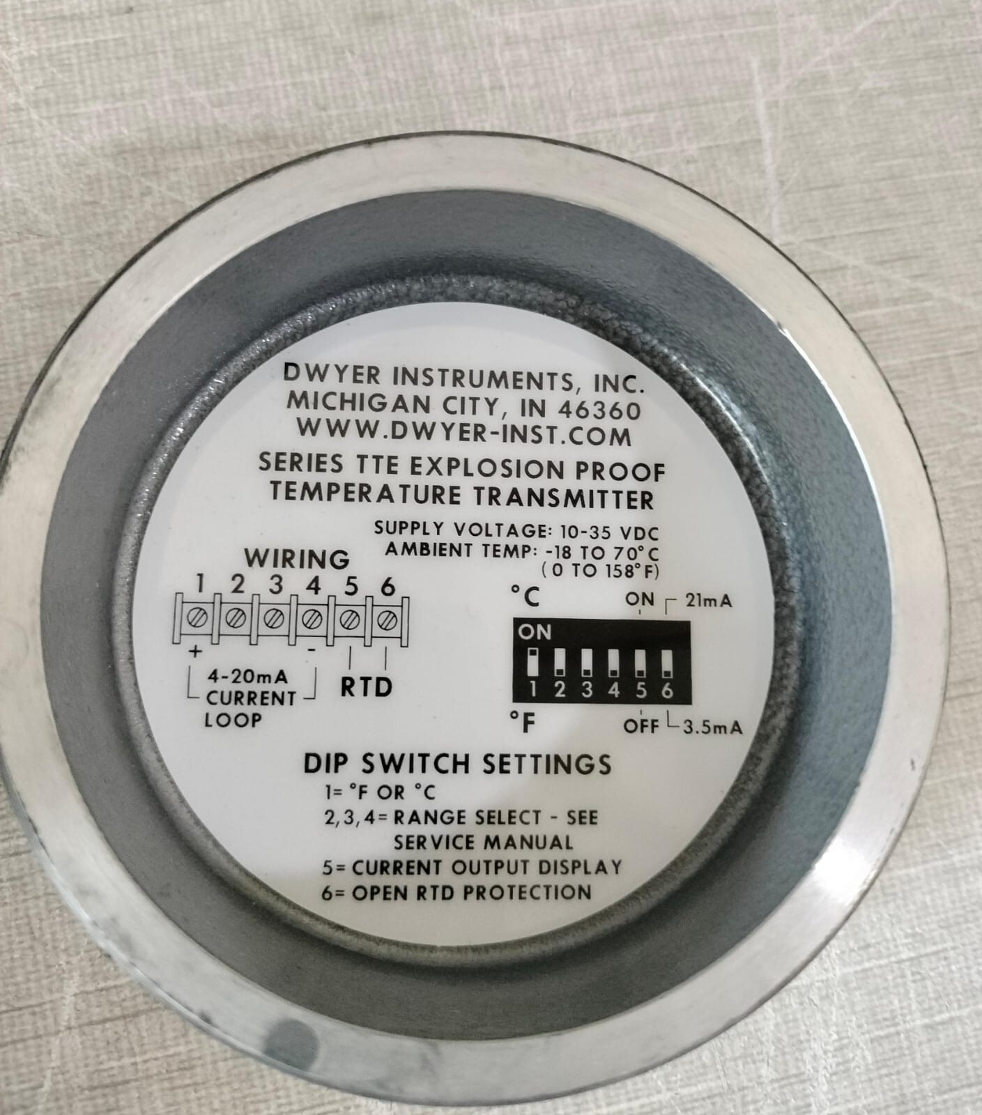DWYER INSTRUMENTS TTE-104-W DWYER INSTRUMENTS TTE-104-W Temperature Transmitter 10