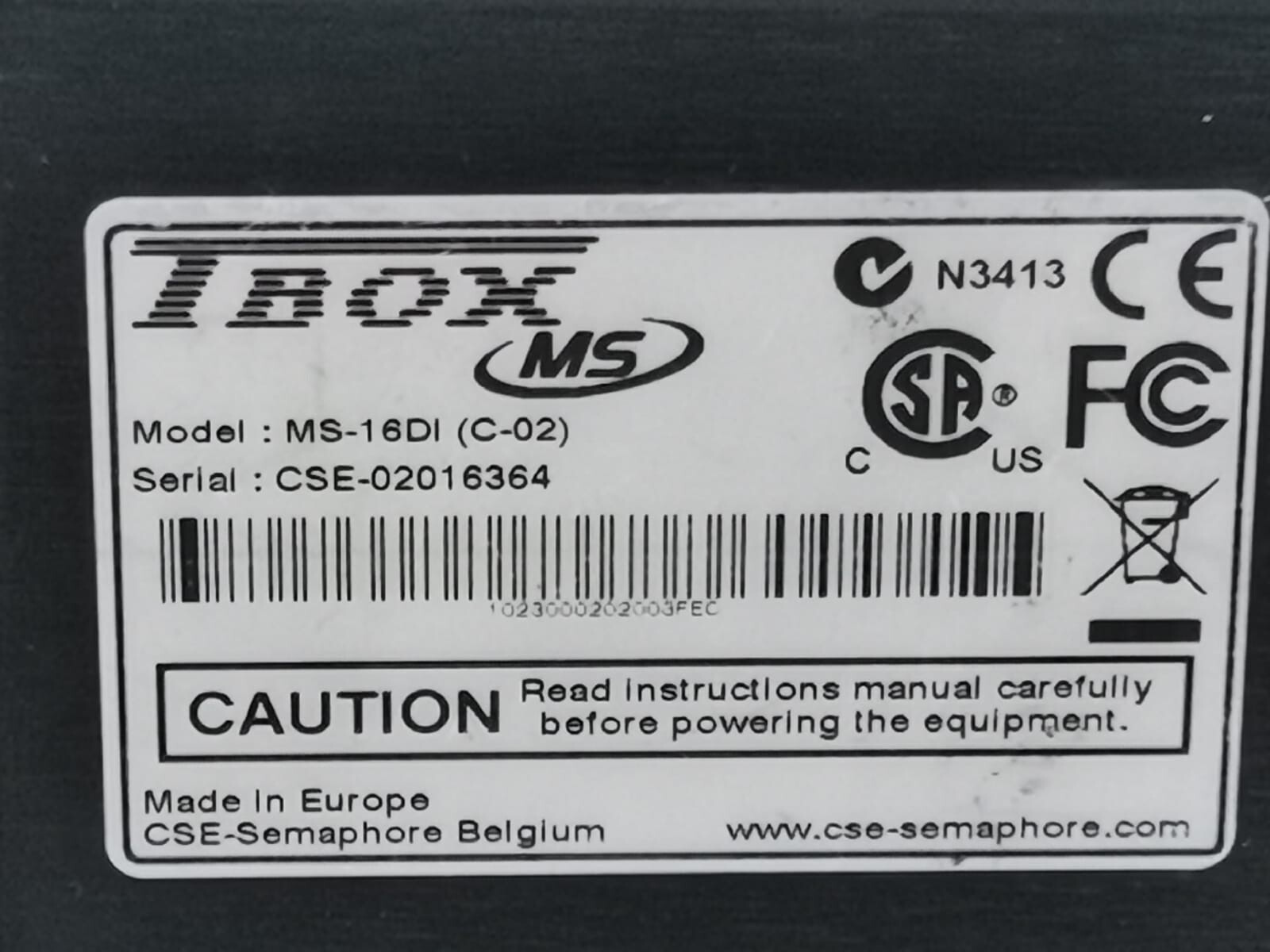TBOX MS-16DI TBOX MS-16DI (C-02) DIGITAL INPUT MODULE 6