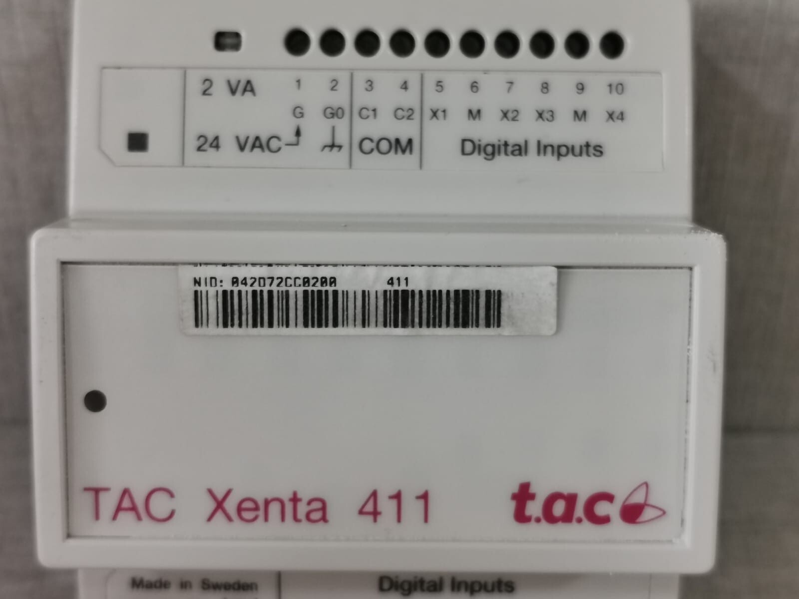 TAC XENTA 007302011 PCS TAC XENTA 411 DIGITAL INPUT MODULE WITH BASE 007302011 VER 1.05 2