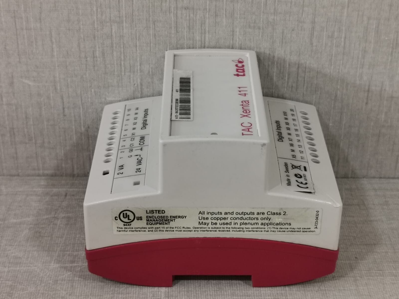 TAC XENTA 007302011 PCS TAC XENTA 411 DIGITAL INPUT MODULE WITH BASE 007302011 VER 1.05 6