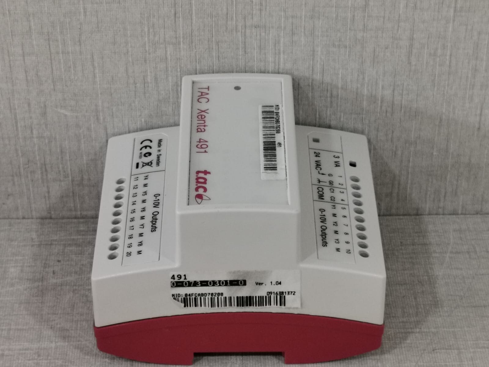 TAC XENTA 0-073-0301-0 TAC XENTA 491 ANALOG OUTPUT MODULE 0-073-0301-0 VER 1.04 4