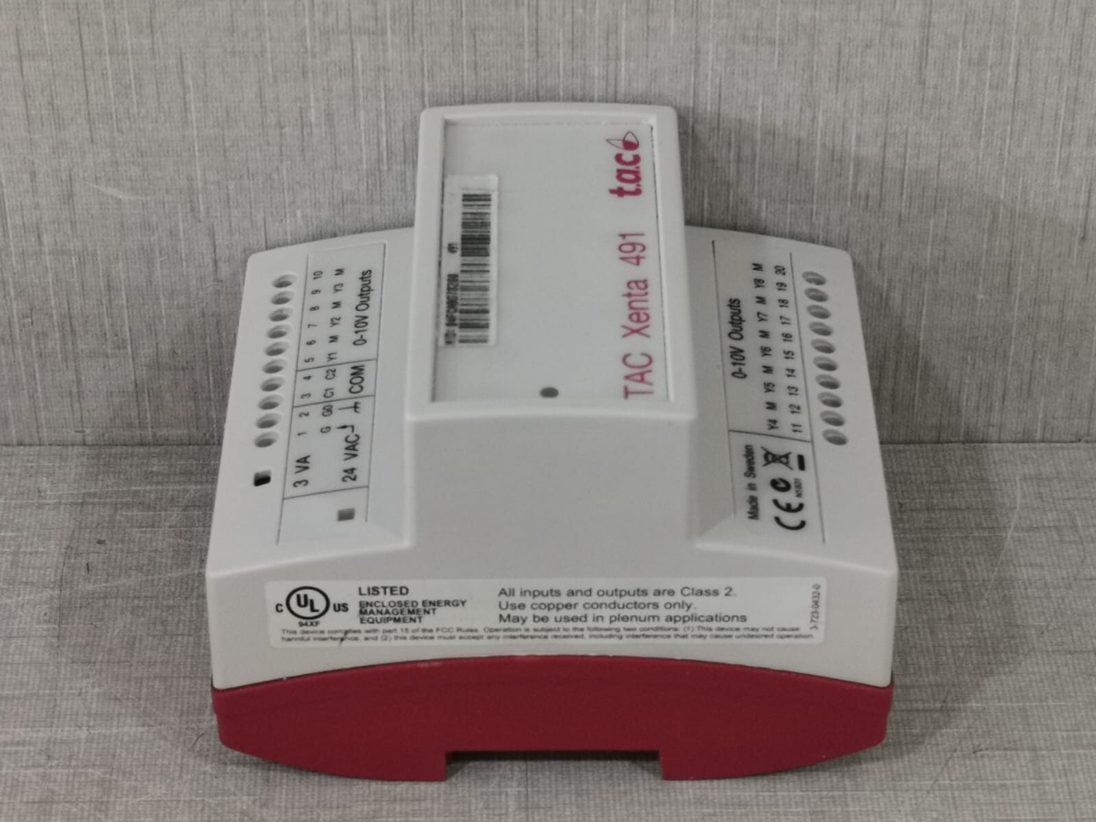 TAC XENTA 0-073-0301-0 TAC XENTA 491 ANALOG OUTPUT MODULE 0-073-0301-0 VER 1.04 5