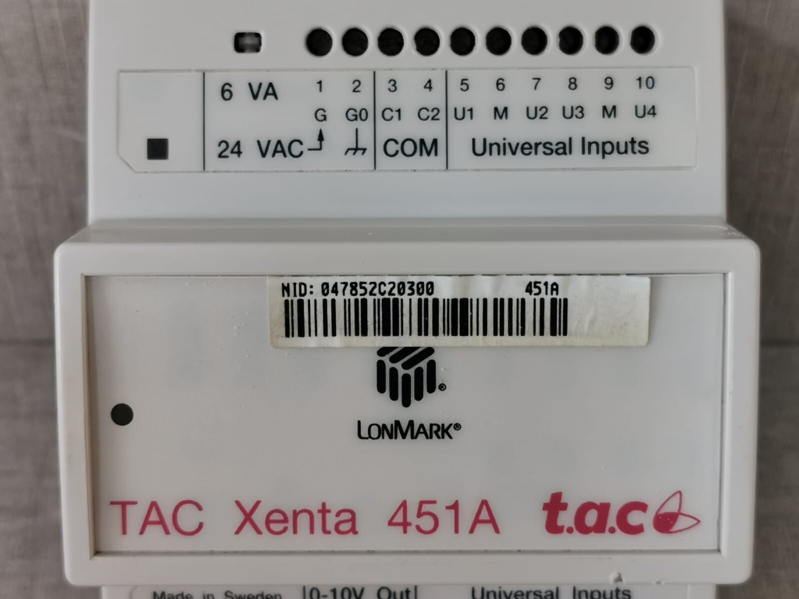 LONMARK 007302850 LONMARK TAC XENTA 451A UNIVERSAL I/O MODULE 007302850 Ver. 1.14 2