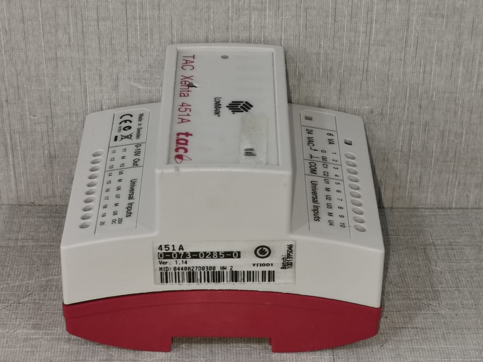 LONMARK 007302850 LONMARK TAC XENTA 451A UNIVERSAL I/OUTPUT MODULE 007302850-W/ DAMAGED 4