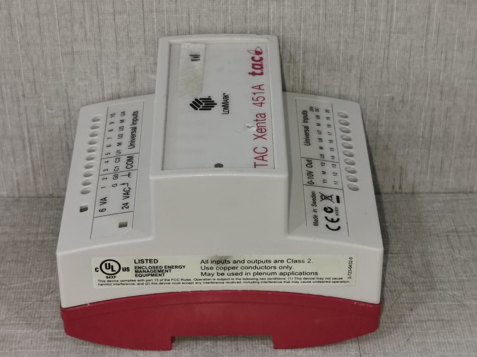 LONMARK 007302850 LONMARK TAC XENTA 451A UNIVERSAL I/OUTPUT MODULE 007302850-W/ DAMAGED 5