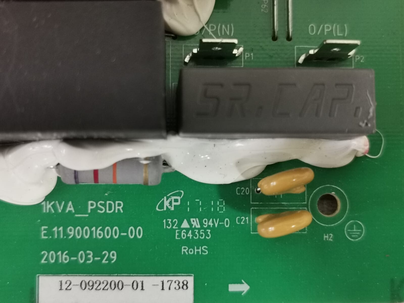 1KVA 1KVA PSDR 1KVA PSDR / 1KVA_PSDR E.11.9001600-00 / 12-092200-01-1738 PRINTED CIRCUIT BOARD 6