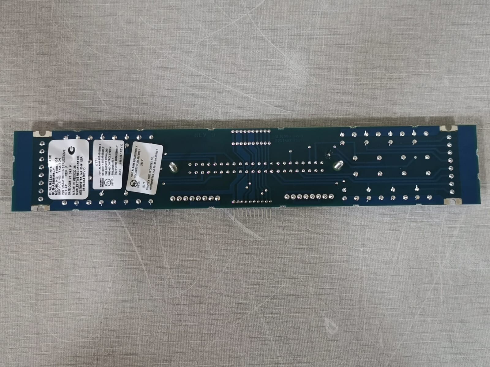 Simplex 4100-6038 Simplex 4100-6038 Dual RS232 Interface PCB Card Rev. F 7