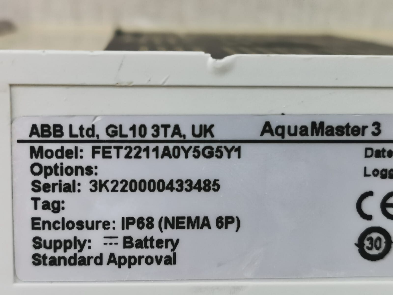 ABB FET221A0Y5G5Y1 ABB AQUAMASTER 3 FET221A0Y5G5Y1 ELECTROMAGNETIC FLOWMETER 2