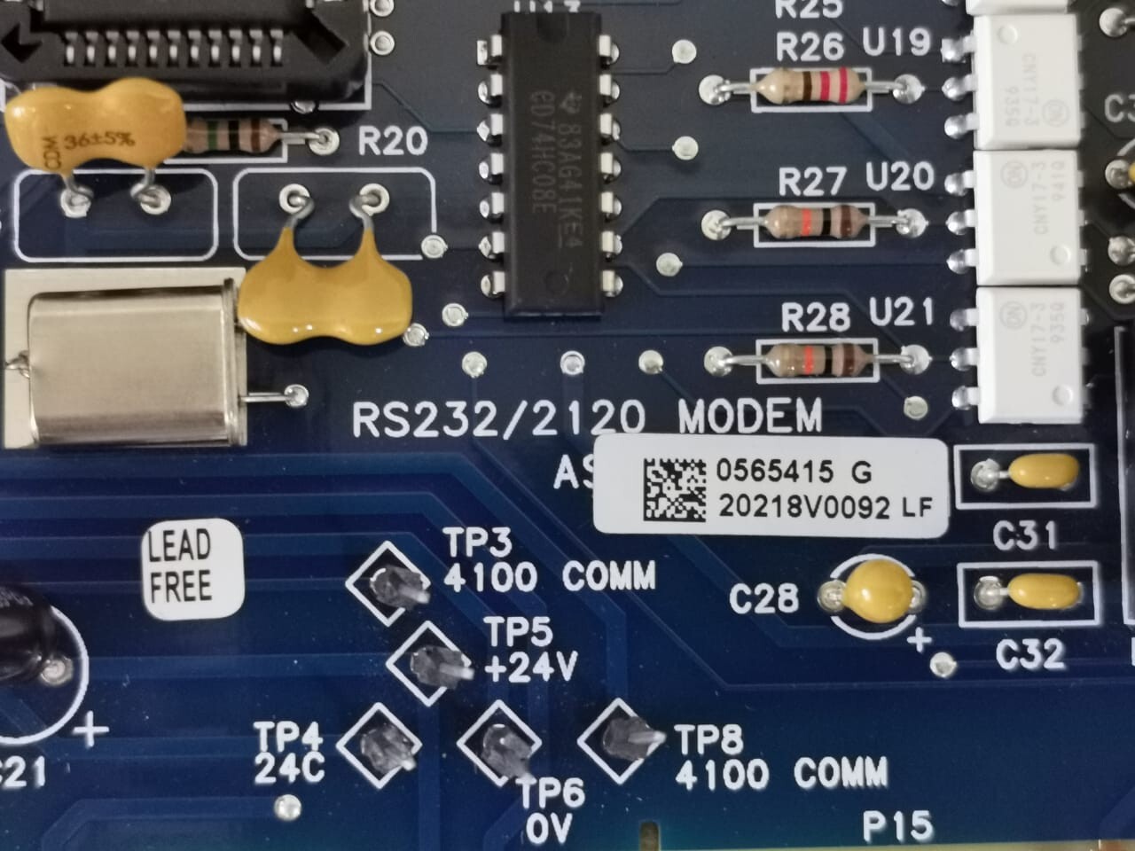 Simplex 4100-6038 Simplex 4100-6038 Dual RS232 Interface PCB Card 742-704 Rev. E 7
