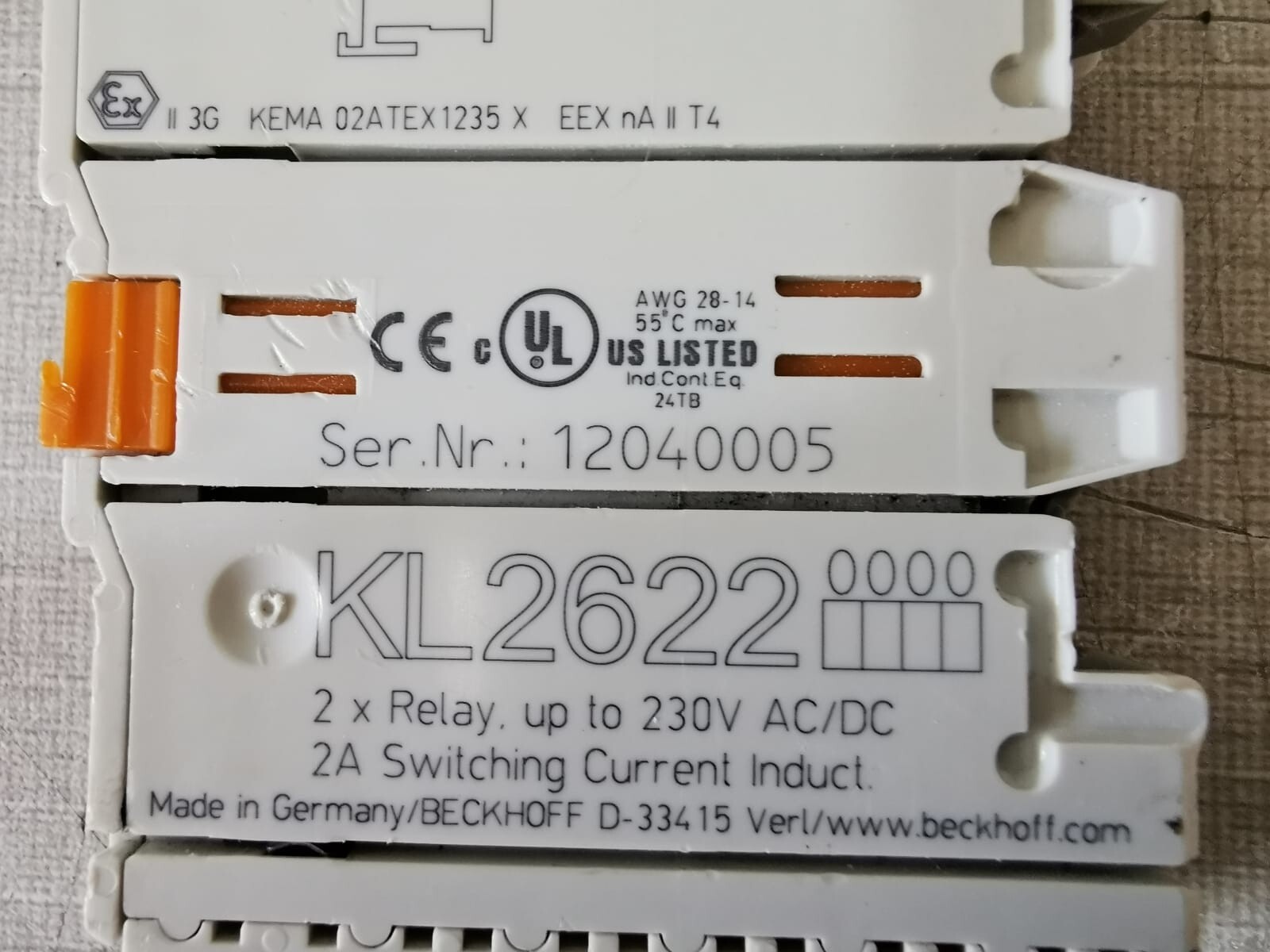 BECKOFF KL2622 BECKOFF KL2622 2-CHANNEL RELAY BUS TERMINAL 2