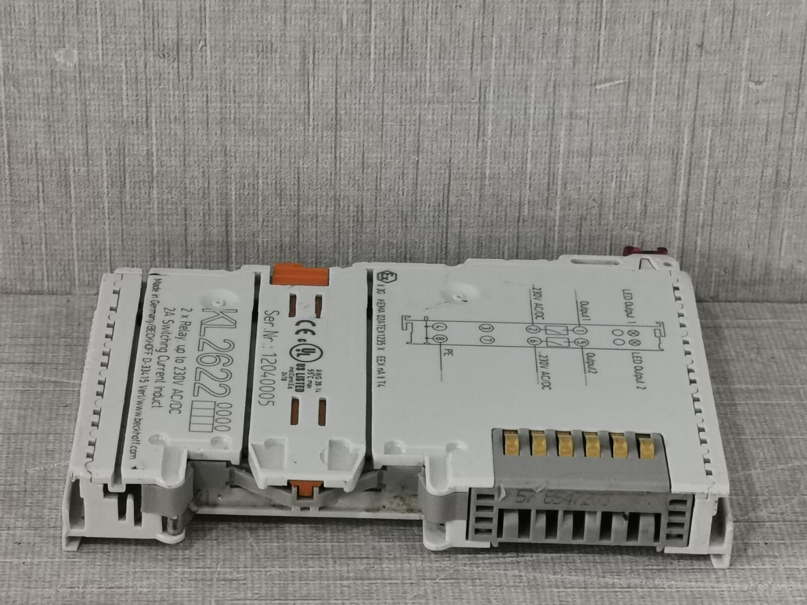 BECKOFF KL2622 BECKOFF KL2622 2-CHANNEL RELAY BUS TERMINAL 8