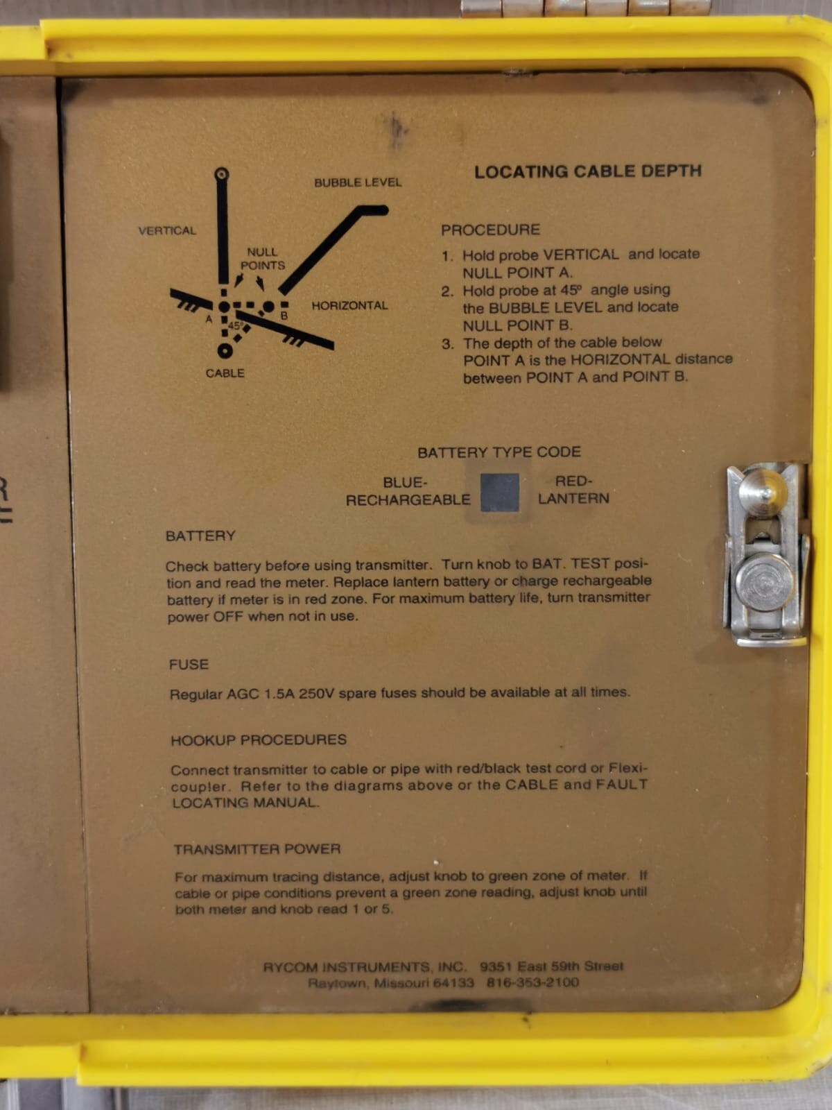 UNKNOWN RYCO-8831 RYCO 8831 Transmitter Cable Fault Locator 8
