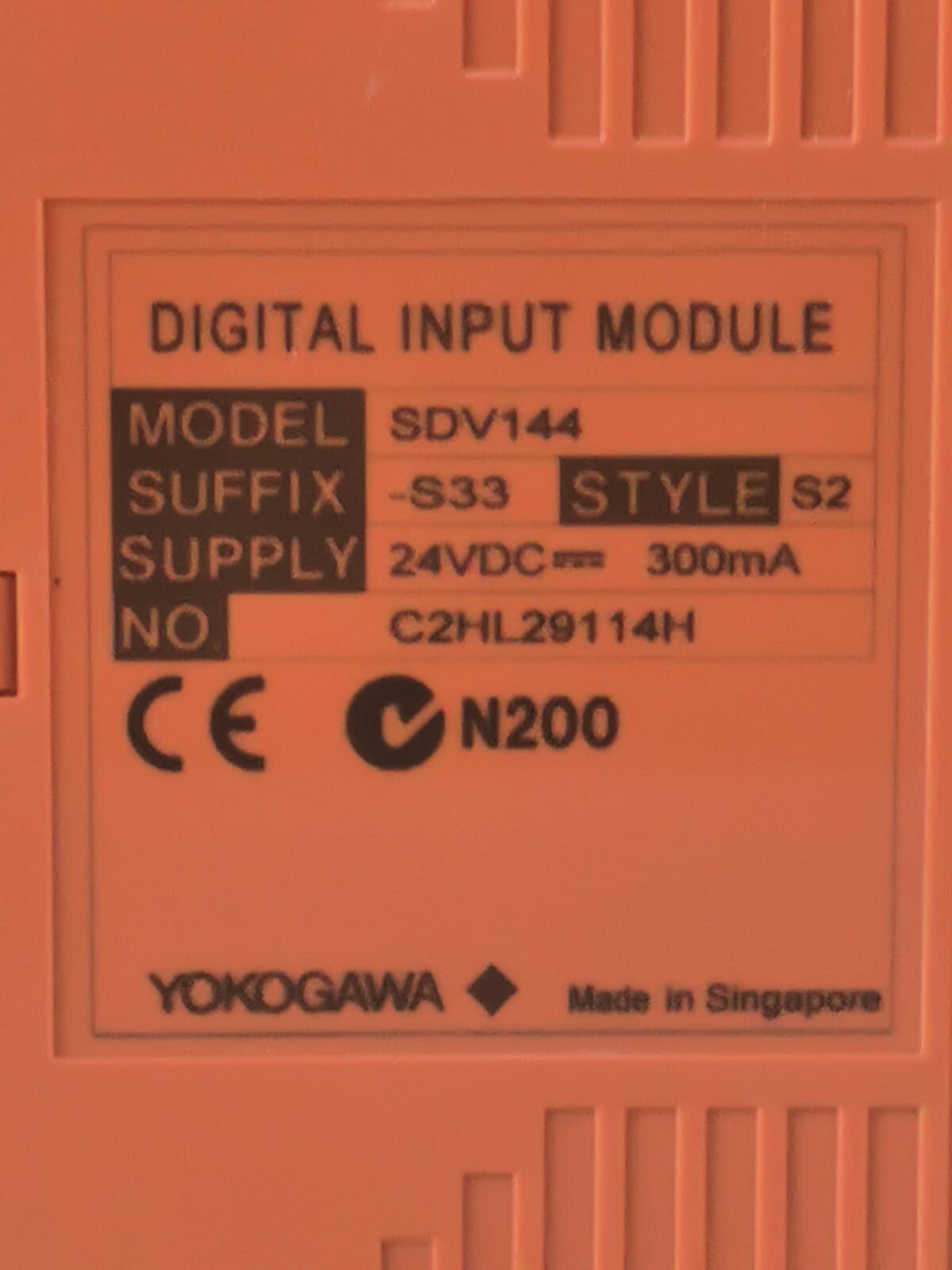 Yokogawa SDV144-S33 S2 SDV144 Yokogawa SDV144-S33 S2 Digital Input Module with Connector/Terminal Pin 3