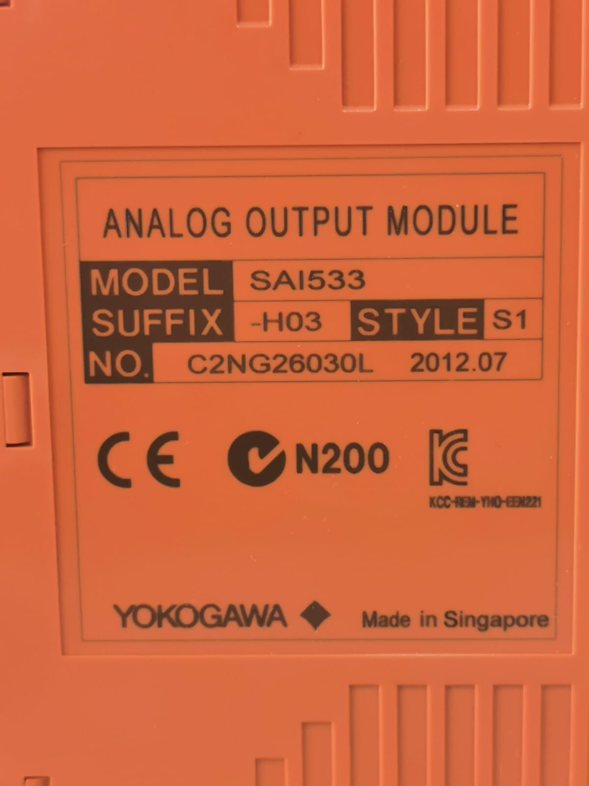 Yokogawa SAI533-H03-S1 Yokogawa SAI533-H03-S1 Analog Output Module 3