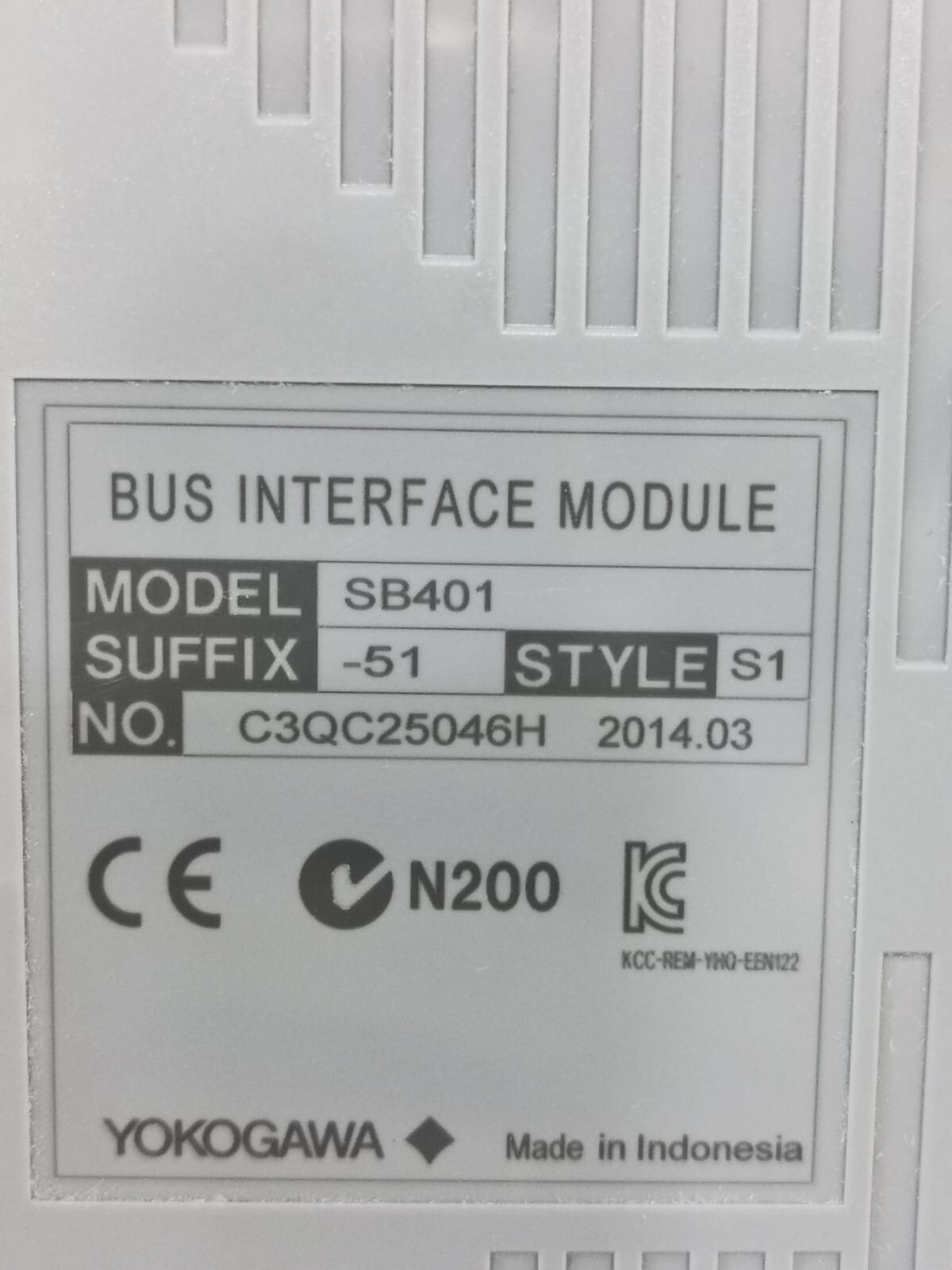 Yokogawa SB401-51-S1 YOKOGAWA SB401-51-S1 BUS INTERFACE MODULE 2