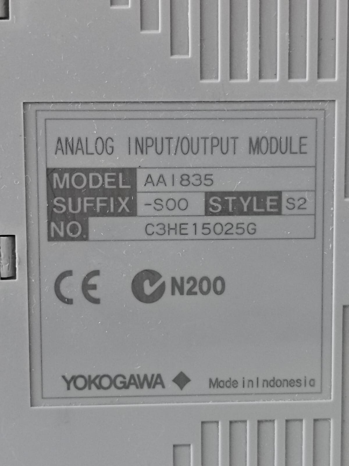 Yokogawa AAI835-S00 S2 YOKOGAWA AAI835-S00-S2 ANALOG INPUT/OUTPUT MODULE with ATK4A-00-S1 Connector Pin 3