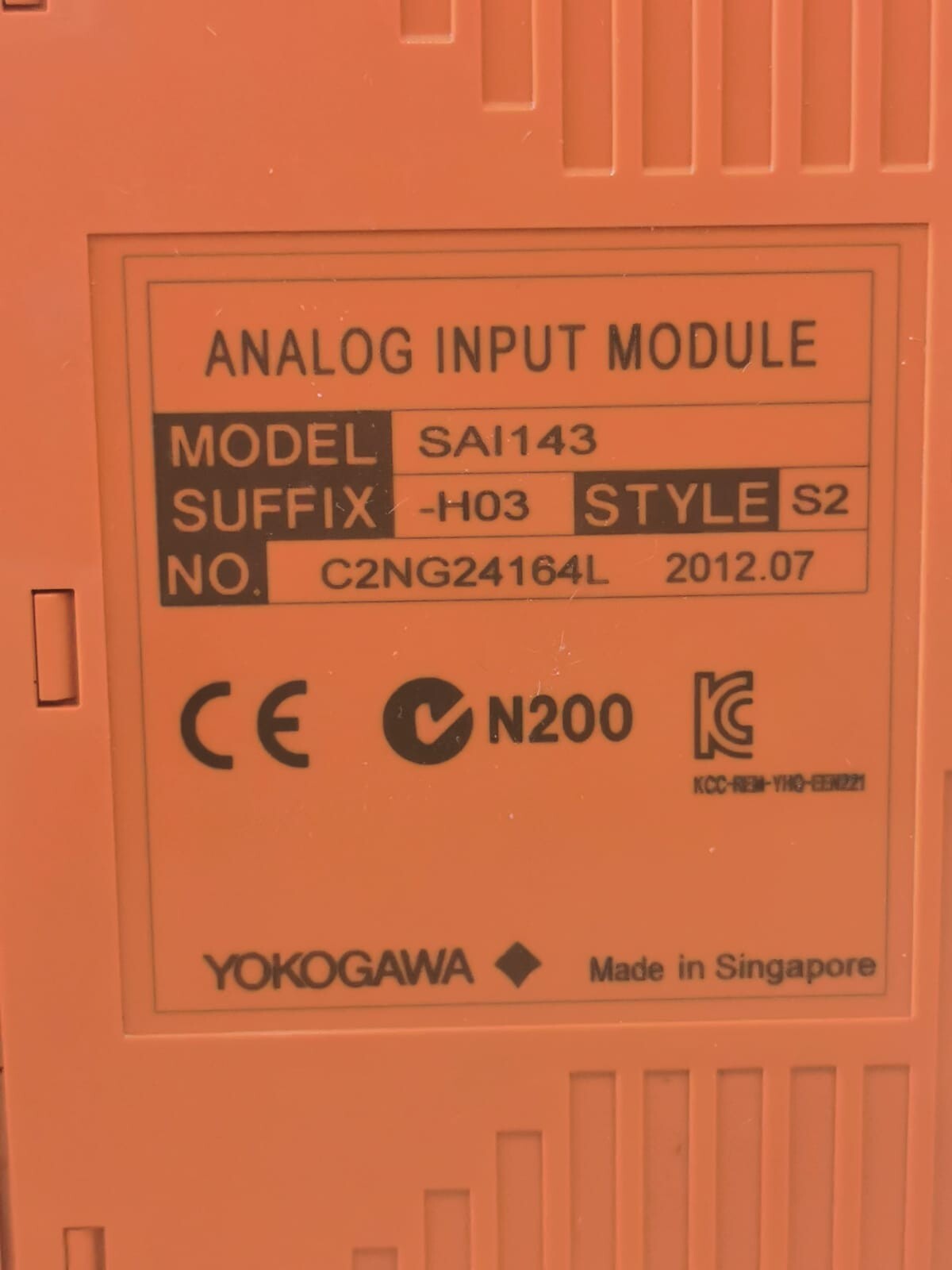Yokogawa SAI143-H03-S2 Yokogawa SAI143-H03-S2 Analog Input Module 3