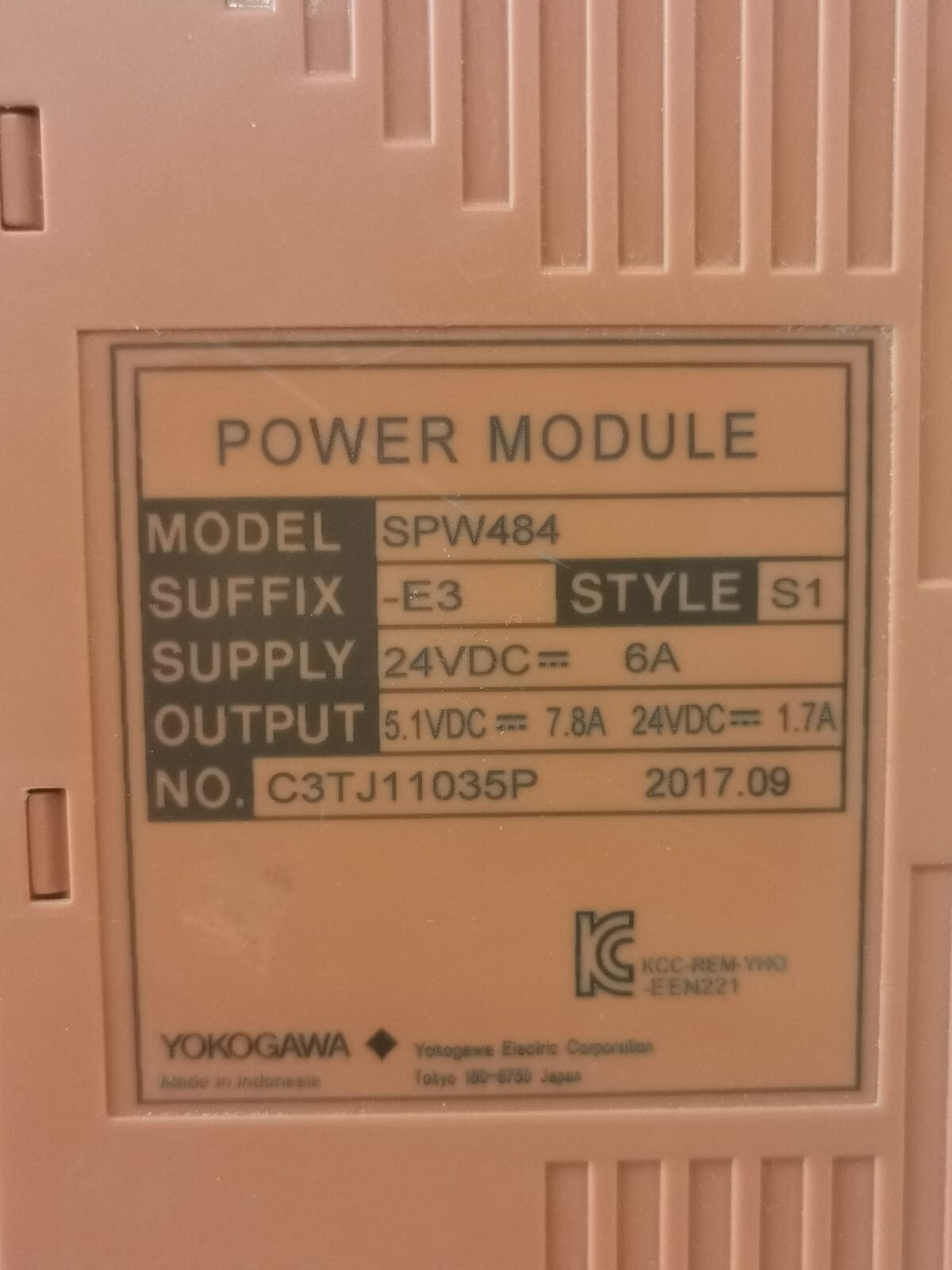 Yokogawa SPW484-E3-S1 Yokogawa SPW484-E3-S1 ProSafe-RS Power Module 3