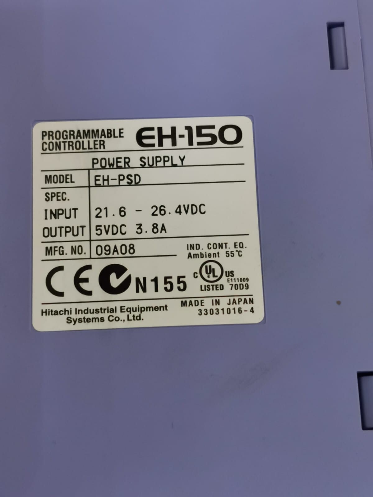 Hitachi EH-150 HITACHI EH-PSD EH-150 POWER SUPPLY PROGRAMMABLE CONTROLLER PANEL 2
