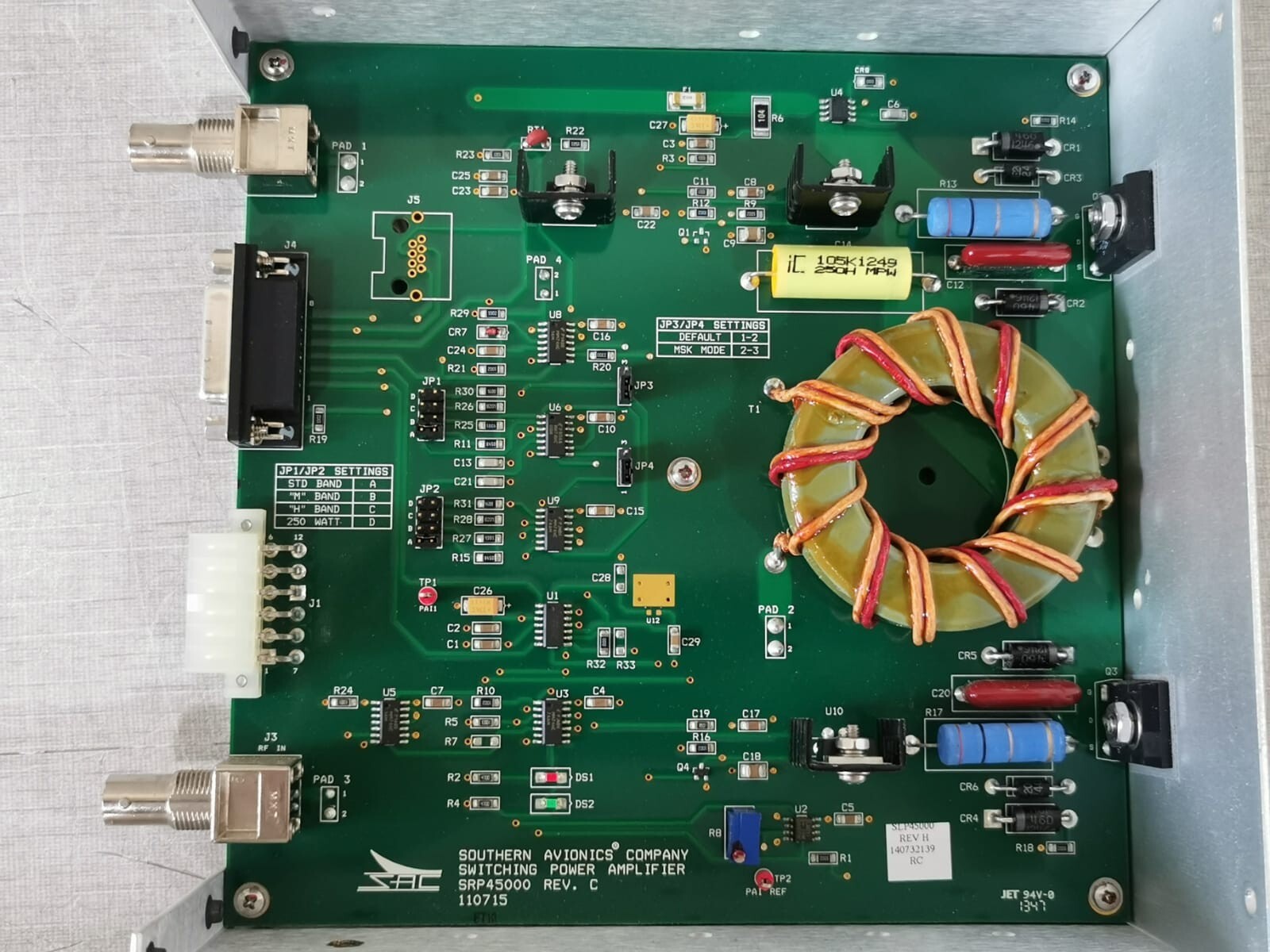 UNKNOWN SLE45000 Southern Avionics Company Switching Power Amplifier 125 WATT Module / SLE45000 7