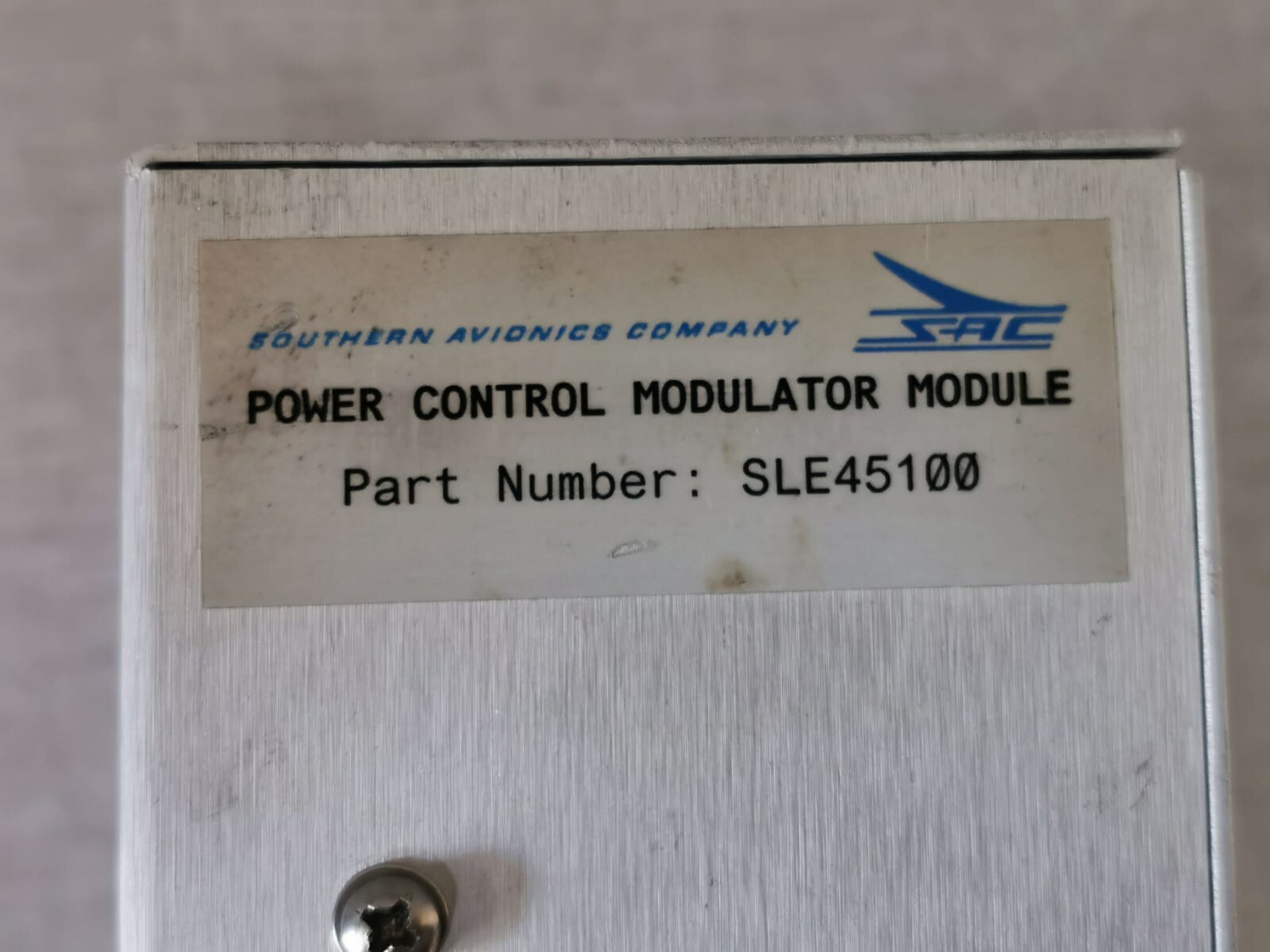 SAC Southern Avionics SLE45100 SAC Southern Avionics Company Power Control Modulator Module SLE45100 2