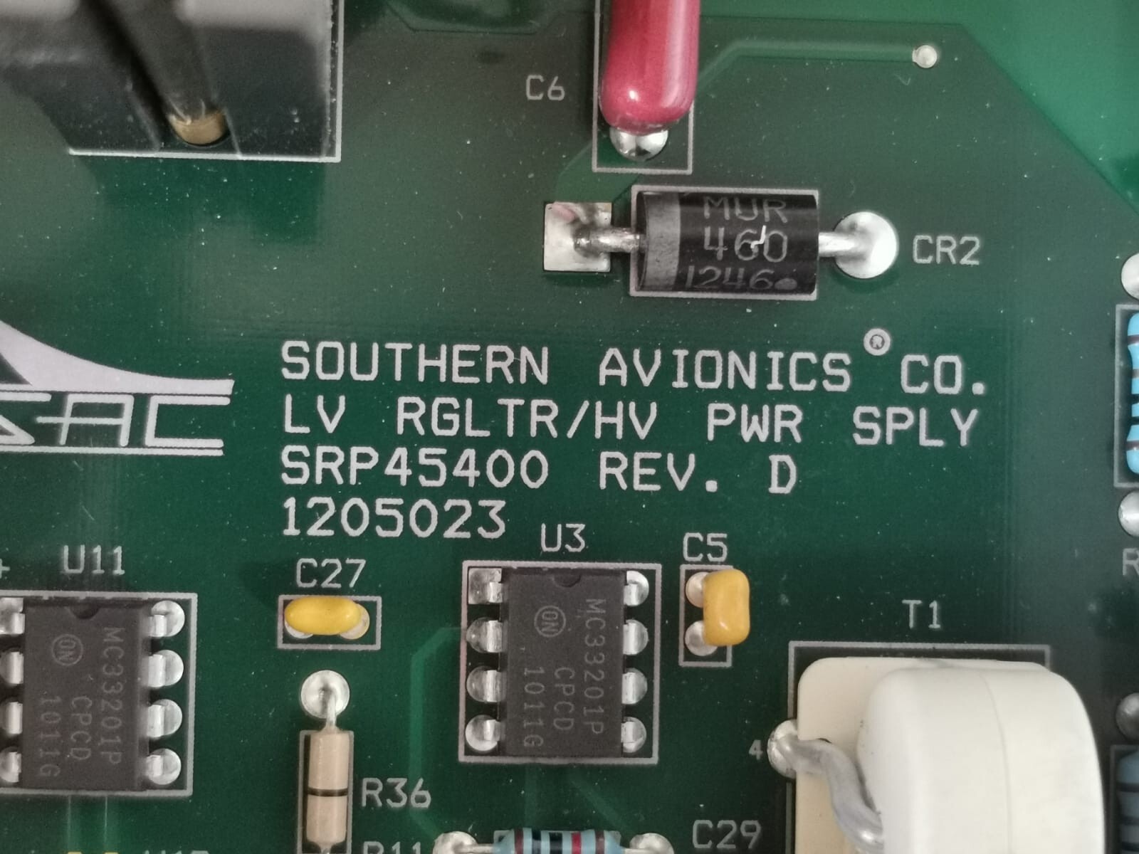 SAC Southern Avionics SLE45400 SAC Southern Avionics Company LV Power Supply Module Part No: SLE45400 2