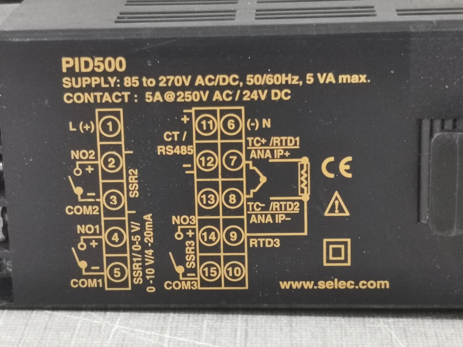 Digital RELAY-85 Selec PID500-0-0-01 Digital Temperature Controller Relay 85 TO 270V AC/DC 7